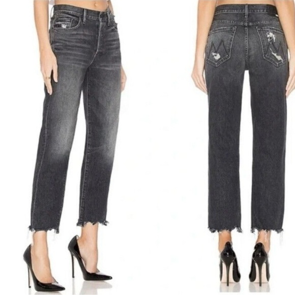 MOTHER Superior The Flirt Chew - Black Wash - Of Cats & Kings Jean - Size 25 - Picture 4 of 12